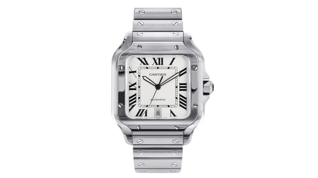Cartier Santos foi um modelo encomendado por Santos Dumont para poder ver as horas sem tirar as mãos enquanto estava guiando seus veículos.