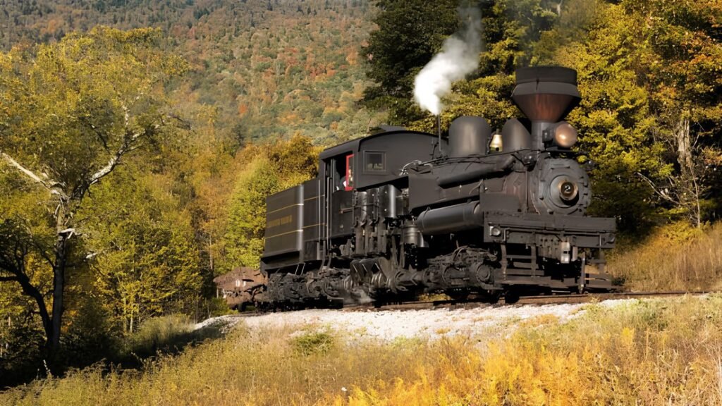 As locomotivas Shay têm sua caldeira deslocada para a esquerda e o motor a sistema de tração no lado direito.